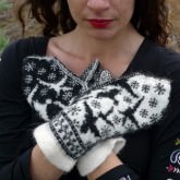 Raven in Snow Mittens