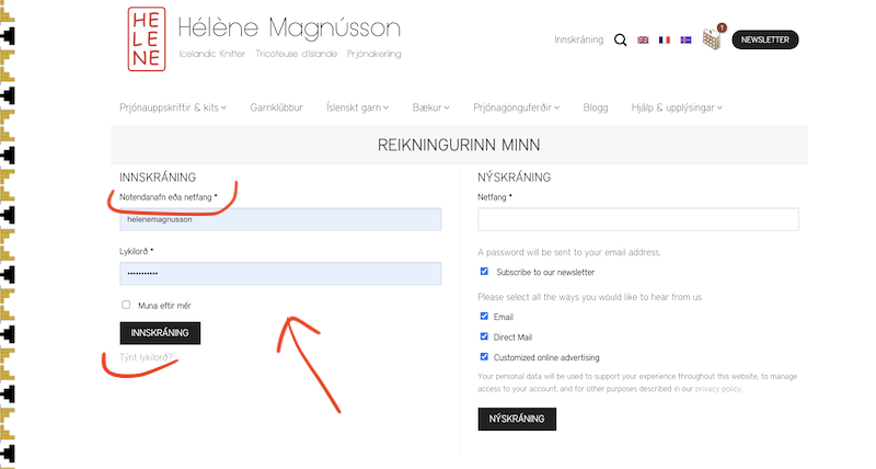Tricoteuse d'Islande – Hélène Magnússon