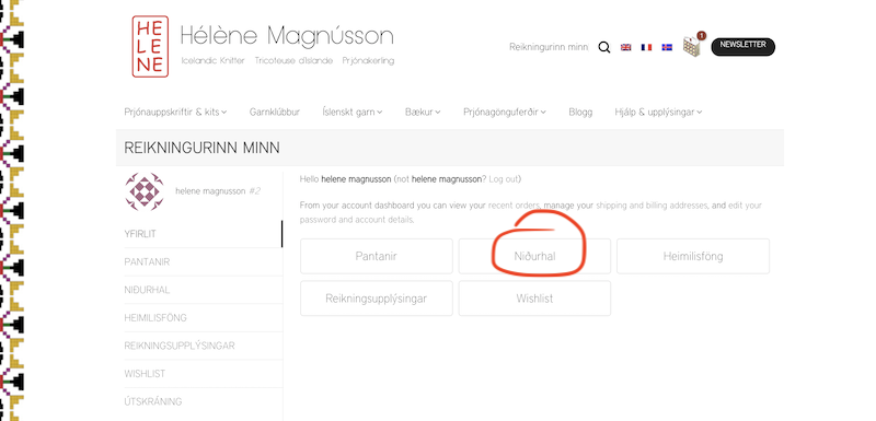 Tricoteuse d'Islande – Hélène Magnússon